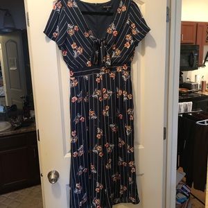 Cropped Pant Floral Jumpsuit